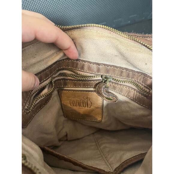 Civico 93 Taupe‎ Crossbody Basket Weave Genuine Leather Made In Italy BOHO - Picture 6 of 11